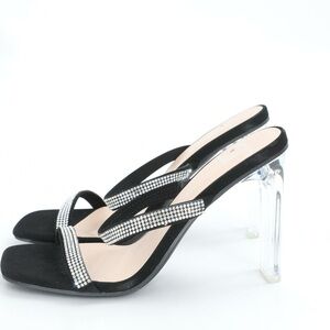 Black & Silver Rhinestone Heels